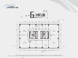 万科星城_6-1栋5层平面图 建面1649平米