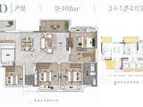 鸿升春江明月_4室2厅2卫 建面102平米