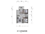 汇置城_2室2厅1卫 建面68平米