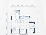 保利锦城_3室2厅1卫H户型 建面86平米
